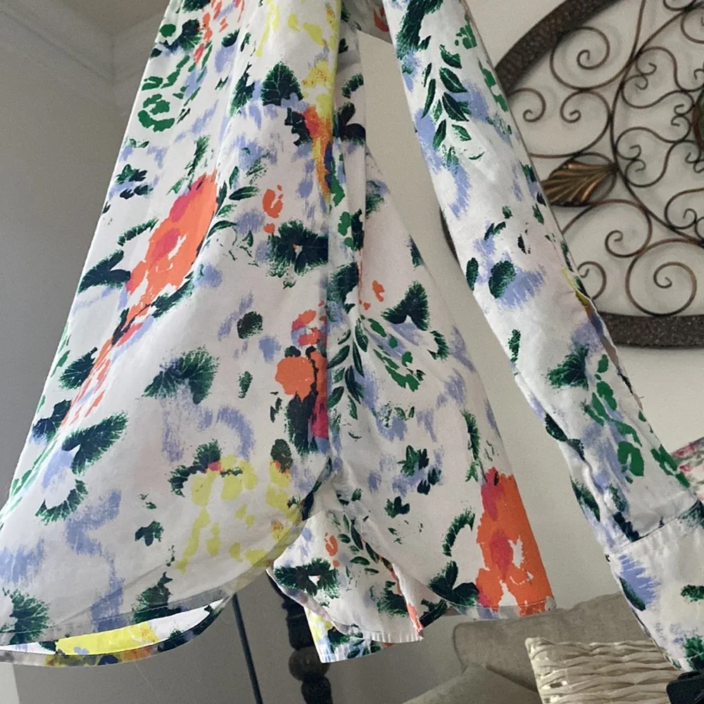 Gap Shrunken Boyfriend Floral Button Down Shirt XS